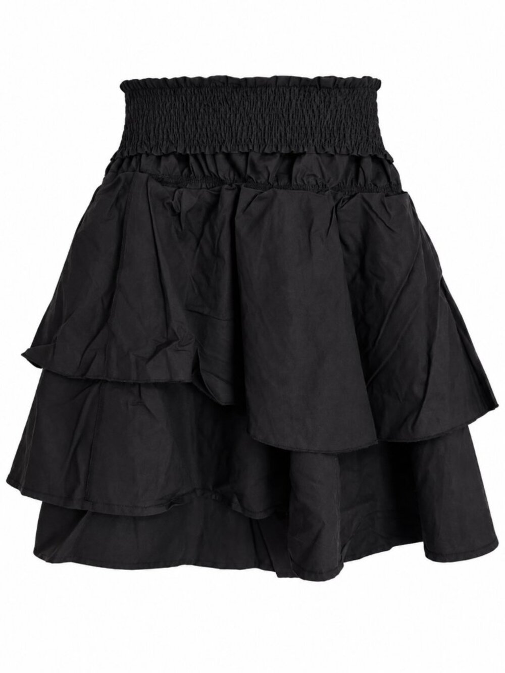 BABATON Black Tiered Ruffle Mini Skirt S